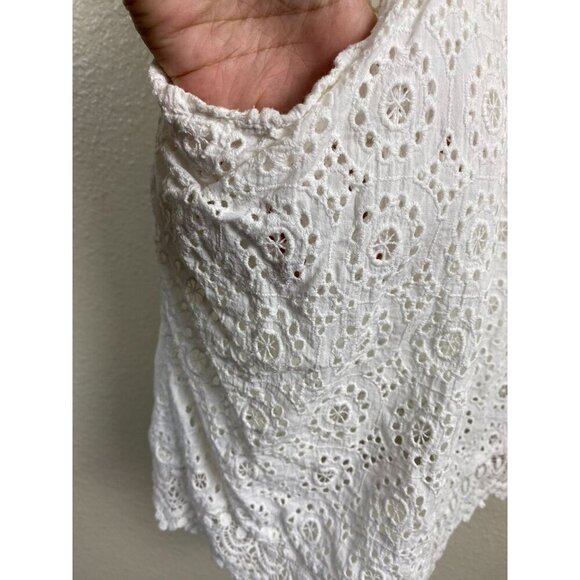 TULAROSA QUINN Off The Shoulder Lace Smocked Dress White Sz Small beach wedding - Picture 11 of 12